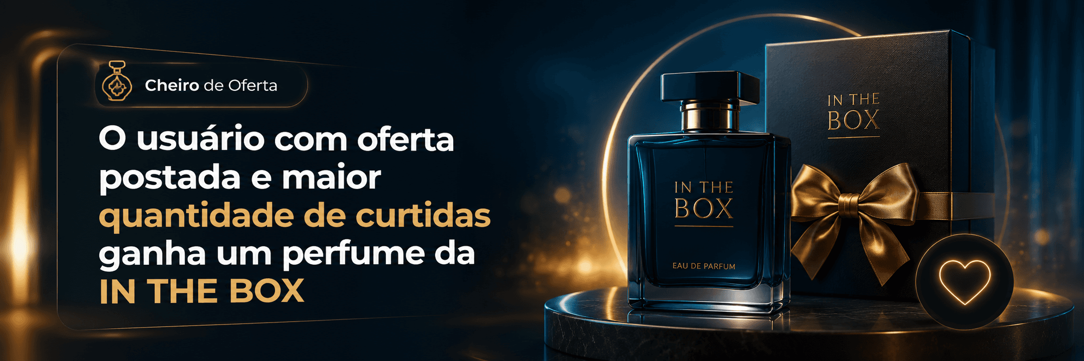 Promoção IN THE BOX: usuário com oferta postada e maior quantidade de curtidas ganha um perfume